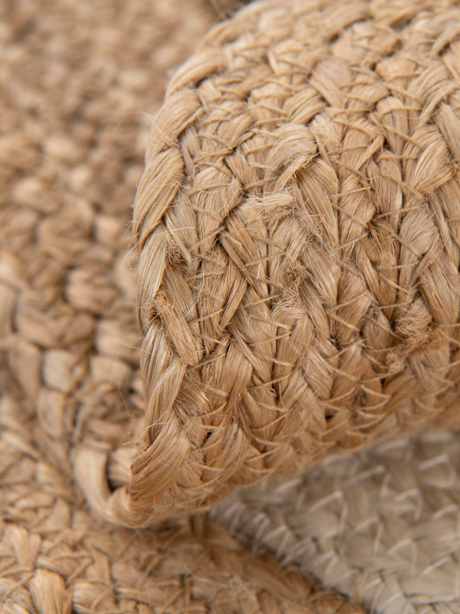 White and Natural 4' 1 x 4' 1 Kids Braided Jute Round Area Rug for Baby Nursery, Toddler Playroom,  Bedrooms All Natural Eco-Friendly Sustainable Carpet for Sale at Rug Engine