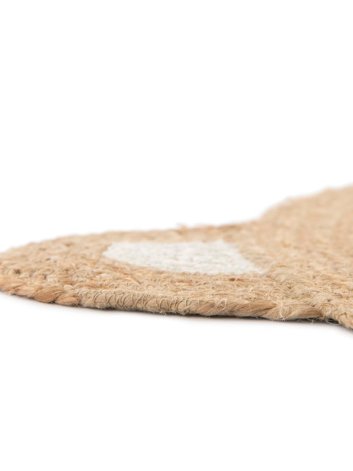 White and Natural 5' 1 x 5' 1 Kids Braided Jute Round Area Rug for Baby Nursery, Toddler Playroom,  Bedrooms All Natural Eco-Friendly Sustainable Carpet for Sale at Rug Engine