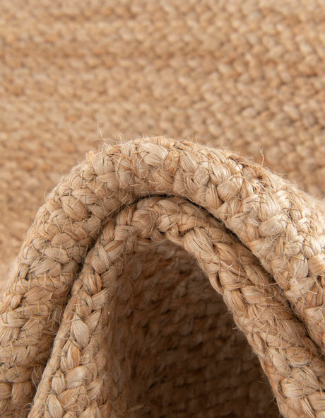 Natural and White 3' 1 x 3' 1 Kids Braided Jute Round Area Rug for Baby Nursery, Toddler Playroom,  Bedrooms All Natural Eco-Friendly Sustainable Carpet for Sale at Rug Engine