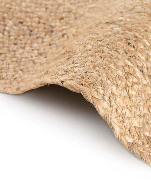 Natural and White 3' 1 x 3' 1 Kids Braided Jute Round Rug