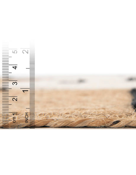 Natural and Ivory 6' 1 x 6' 1 Kids Braided Jute Round Area Rug for Baby Nursery, Toddler Playroom,  Bedrooms All Natural Eco-Friendly Sustainable Carpet for Sale at Rug Engine