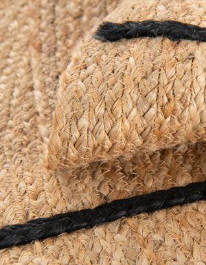 Natural and Ivory 6' 1 x 6' 1 Kids Braided Jute Round Rug