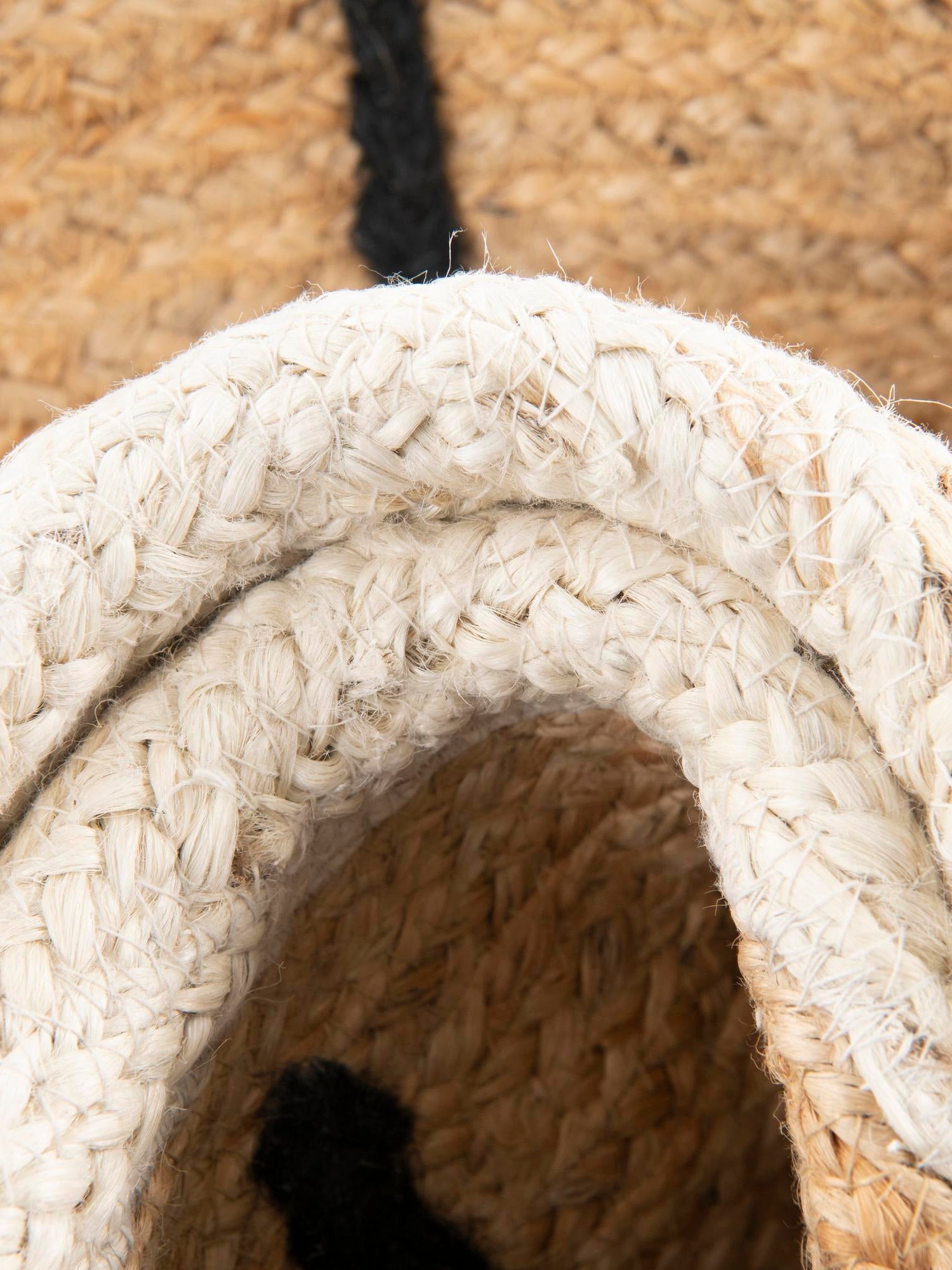 Natural and Ivory 6' 1 x 6' 1 Kids Braided Jute Round Area Rug for Baby Nursery, Toddler Playroom,  Bedrooms All Natural Eco-Friendly Sustainable Carpet for Sale at Rug Engine