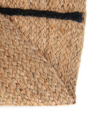 Natural and Ivory 6' 1 x 6' 1 Kids Braided Jute Round Rug