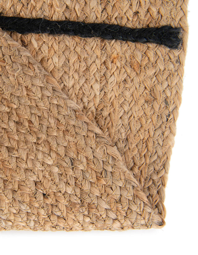 Natural and Ivory 6' 1 x 6' 1 Kids Braided Jute Round Rug