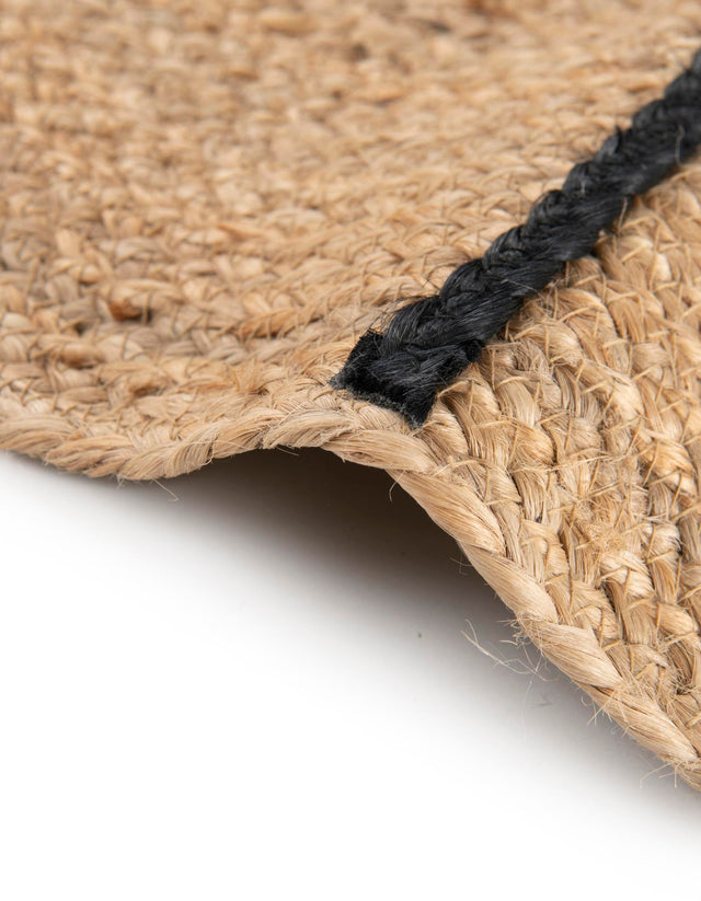 Natural and Ivory 6' 1 x 6' 1 Kids Braided Jute Round Rug