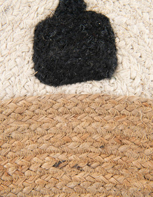 Natural and Ivory 3' 1 x 3' 1 Kids Braided Jute Round Rug