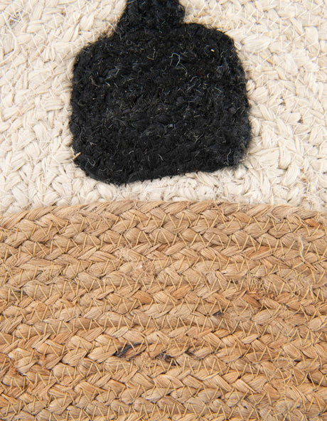 Natural and Ivory 3' 1 x 3' 1 Kids Braided Jute Round Rug