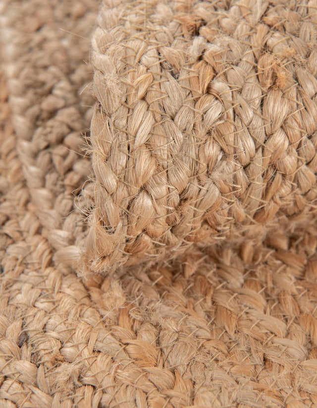 Natural 5' 1 x 5' 1 Kids Braided Jute Round Rug
