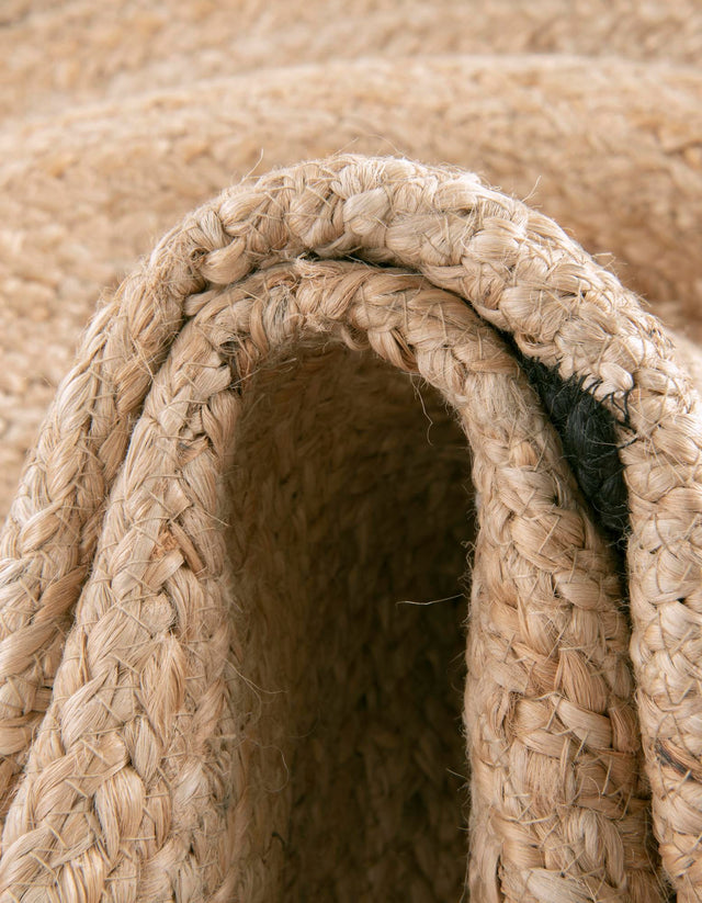 Natural 6' 1 x 6' 1 Kids Braided Jute Round Rug