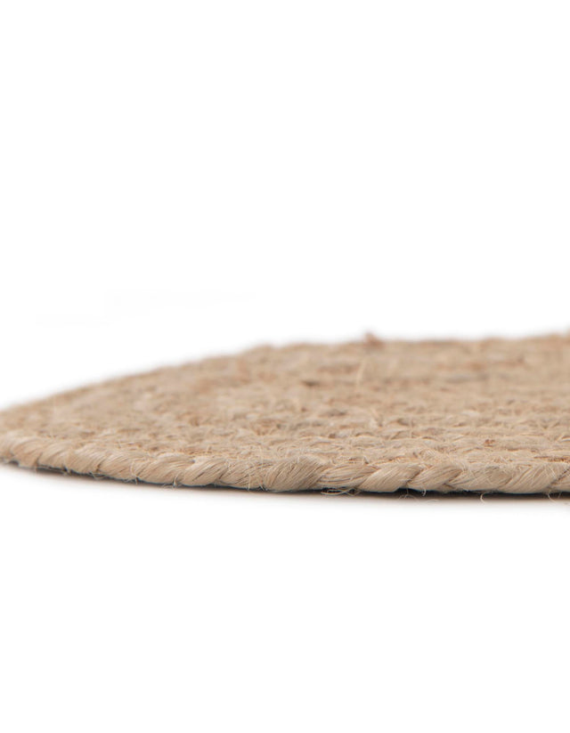 Natural 6' 1 x 6' 1 Kids Braided Jute Round Rug