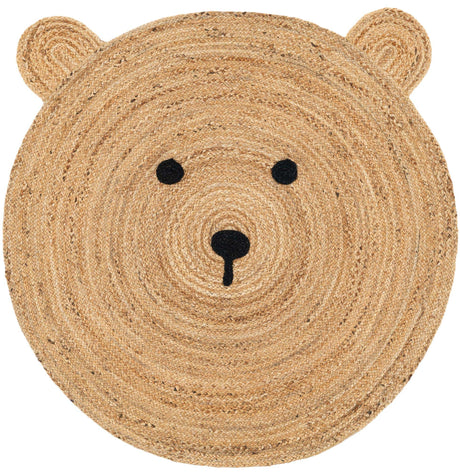 Natural 4' 1 x 4' 1 Kids Braided Jute Round Rug