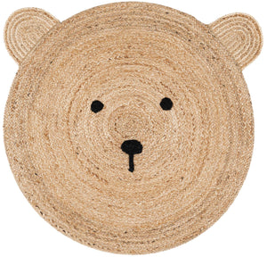 Natural 6' 1 x 6' 1 Kids Braided Jute Round Rug