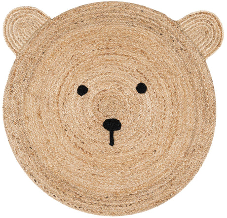 Natural 6' 1 x 6' 1 Kids Braided Jute Round Rug