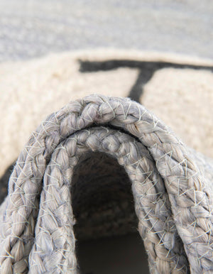 Gray 8' x 8' Kids Braided Jute Round Rug