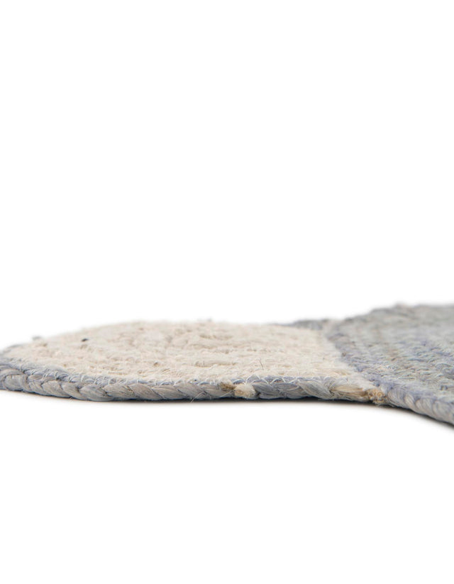 Gray 8' x 8' Kids Braided Jute Round Rug