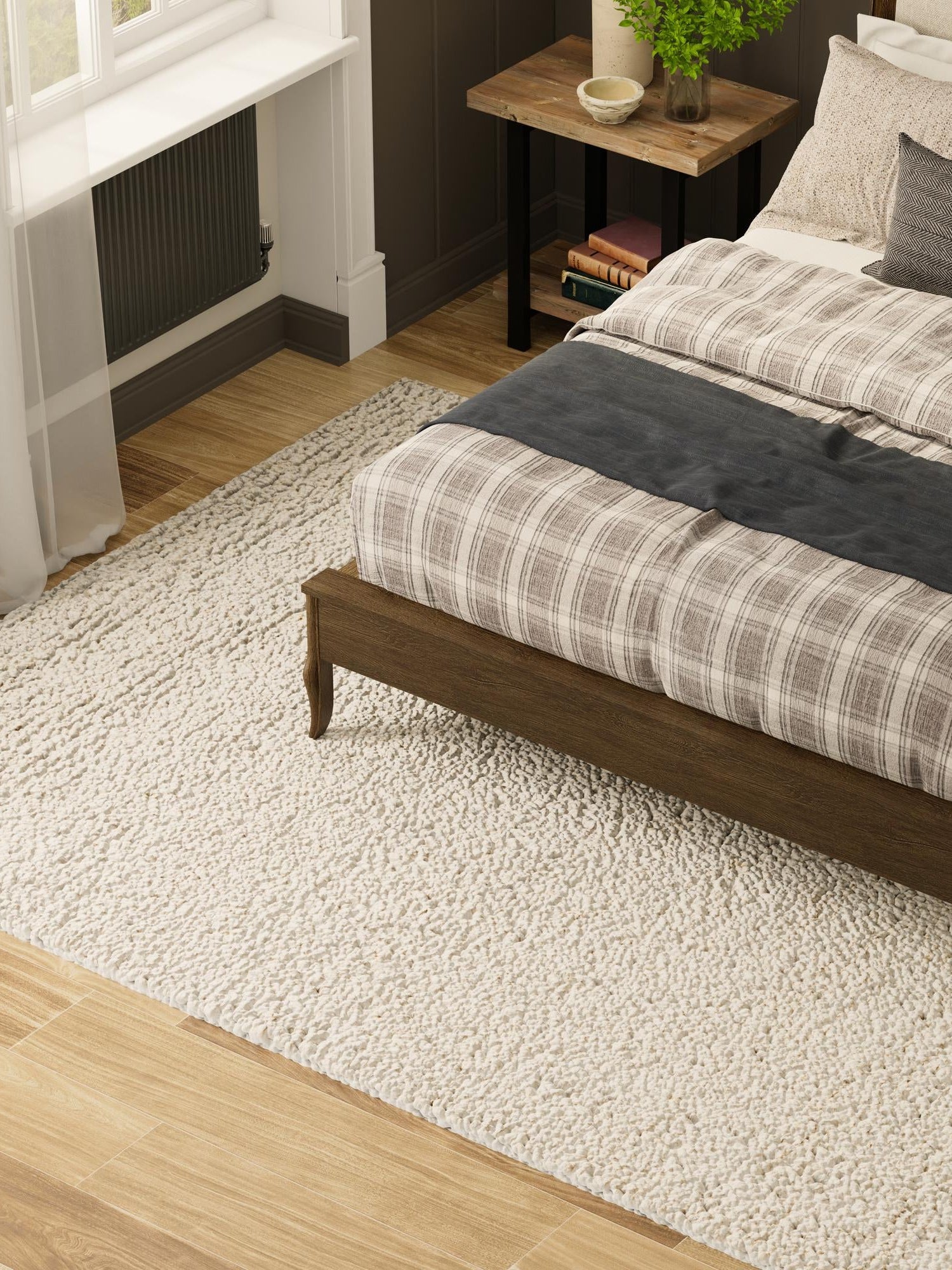 Moroccan Ivory 6' 1 x 9' Haka Deluxe Shag Rectangle Area Rug Thick Soft Touch Fluffy & Plush Shaggy Pile Hand Woven New Zealand Wool Carpet for Sale at Rug Engine
