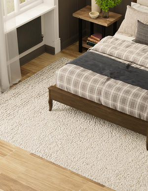 Moroccan Ivory 9' x 12' Haka Deluxe Shag Rectangle Area Rug Thick Soft Touch Fluffy & Plush Shaggy Pile Hand Woven New Zealand Wool Carpet for Sale at Rug Engine