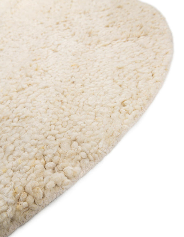 Moroccan Ivory 4' 1 x 4' 1 Haka Deluxe Shag Round Area Rug Thick Soft Touch Fluffy & Plush Shaggy Pile Hand Woven New Zealand Wool Carpet for Sale at Rug Engine