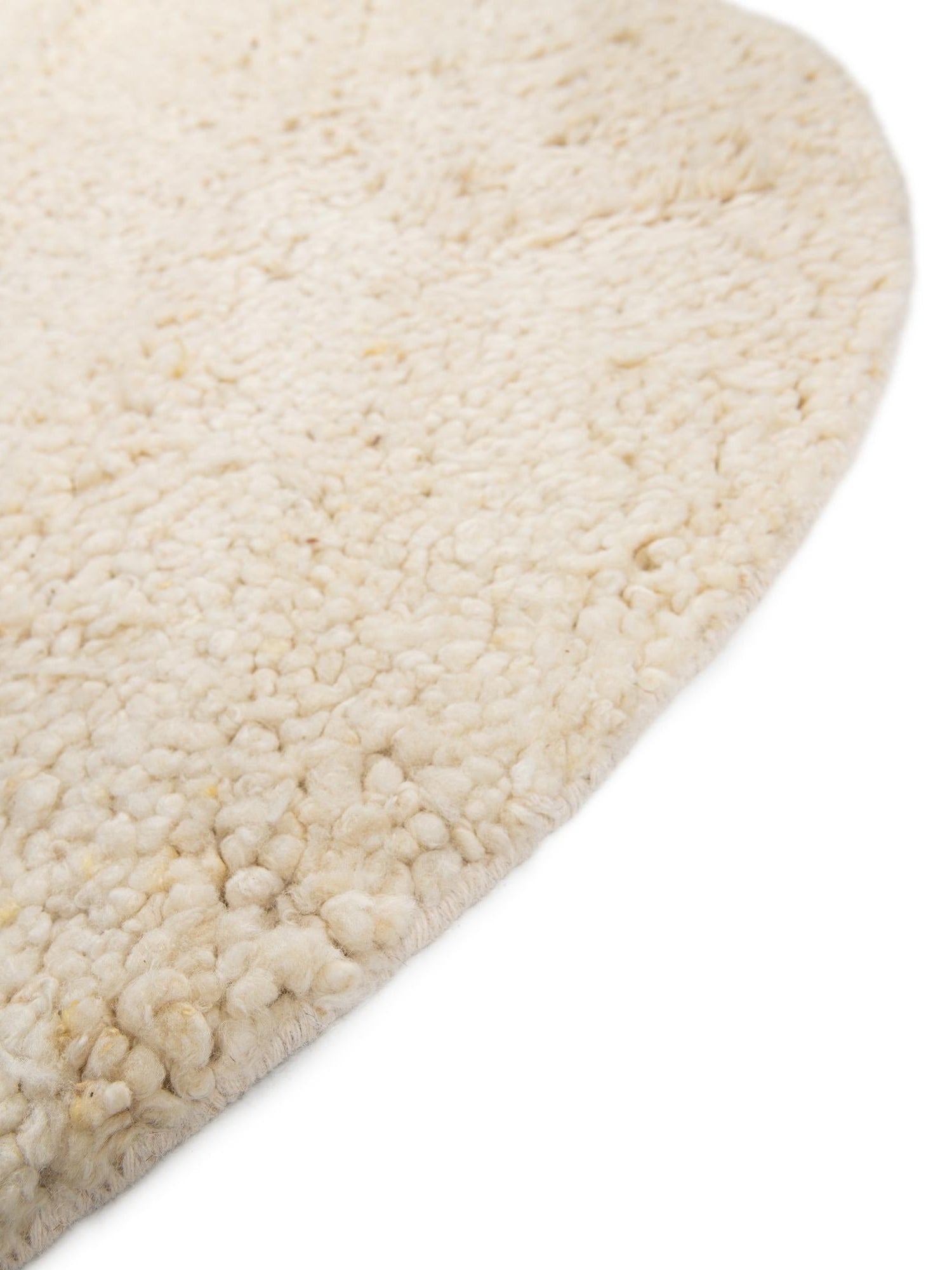 Moroccan Ivory 3' 1 x 3' 1 Haka Deluxe Shag Round Area Rug Thick Soft Touch Fluffy & Plush Shaggy Pile Hand Woven New Zealand Wool Carpet for Sale at Rug Engine
