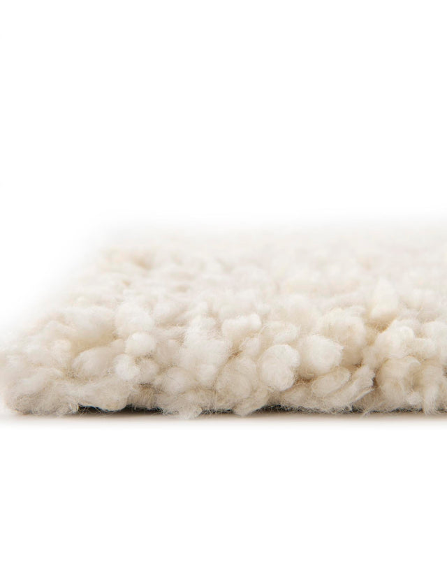 Moroccan Ivory 2' 7 x 12' Haka Deluxe Shag Runner Area Rug Thick Soft Touch Fluffy & Plush Shaggy Pile Hand Woven New Zealand Wool Carpet for Sale at Rug Engine