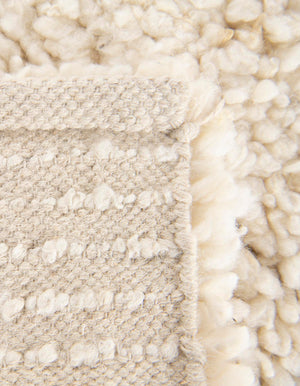 Moroccan Ivory 2' 7 x 12' Haka Deluxe Shag Runner Area Rug Thick Soft Touch Fluffy & Plush Shaggy Pile Hand Woven New Zealand Wool Carpet for Sale at Rug Engine