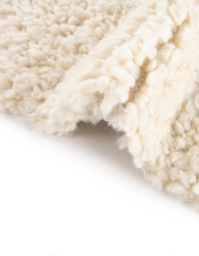 Moroccan Ivory 2' 7 x 12' Haka Deluxe Shag Runner Area Rug Thick Soft Touch Fluffy & Plush Shaggy Pile Hand Woven New Zealand Wool Carpet for Sale at Rug Engine