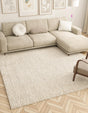 Moroccan Ivory 10' x 10' Haka Deluxe Shag Square Area Rug Thick Soft Touch Fluffy & Plush Shaggy Pile Hand Woven New Zealand Wool Carpet for Sale at Rug Engine
