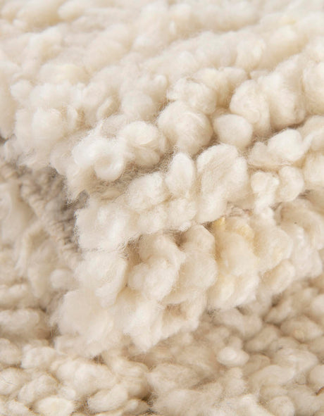 Moroccan Ivory 7' 10 x 7' 10 Haka Deluxe Shag Square Area Rug Thick Soft Touch Fluffy & Plush Shaggy Pile Hand Woven New Zealand Wool Carpet for Sale at Rug Engine