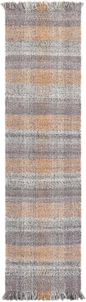 Washable Desert Gray 2' 7 x 10' Eco Plaid Indoor Outdoor Washable Runner Area Rug Easy to Clean Stain Resistant & Durable Weather Resistant for Patio, Deck, Terrace, Balcony, Porch 100% Recycled Plastic Bottles Carpet Mat for Sale at Rug Engine