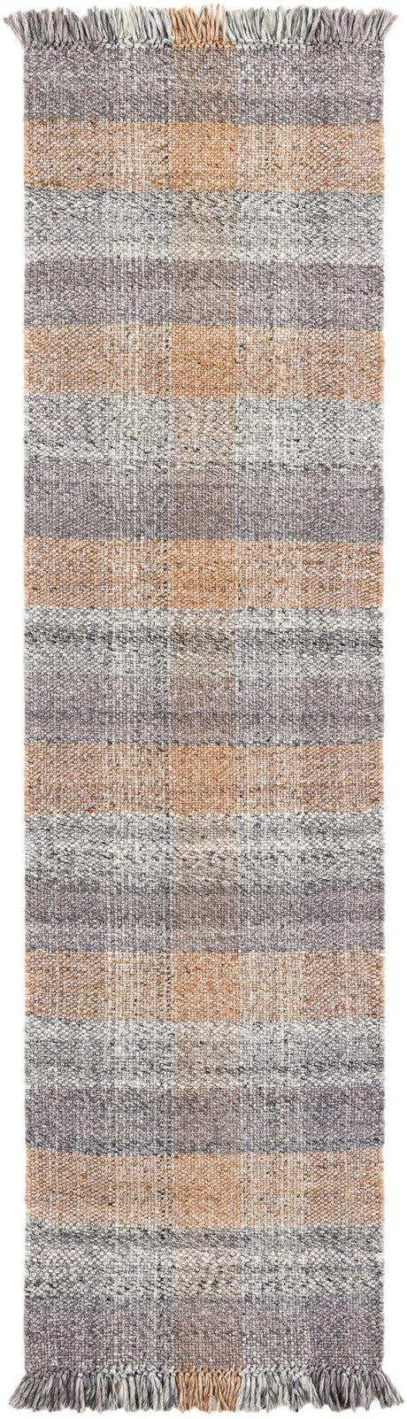 Washable Desert Gray 2' 7 x 10' Eco Plaid Indoor Outdoor Washable Runner Area Rug Easy to Clean Stain Resistant & Durable Weather Resistant for Patio, Deck, Terrace, Balcony, Porch 100% Recycled Plastic Bottles Carpet Mat for Sale at Rug Engine