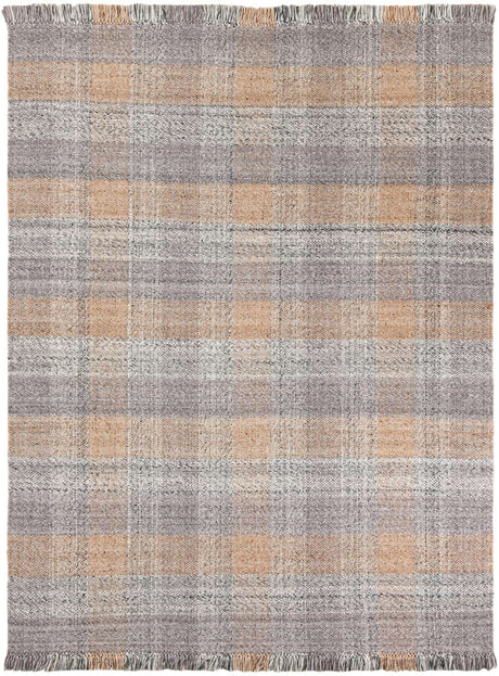 Desert Gray 8' x 10' Eco Plaid Indoor Outdoor Washable Rectangle Rug