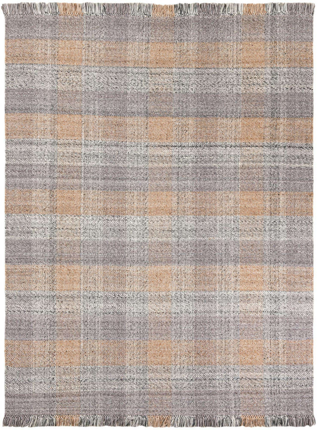 Desert Gray 8' x 10' Eco Plaid Indoor Outdoor Washable Rectangle Rug