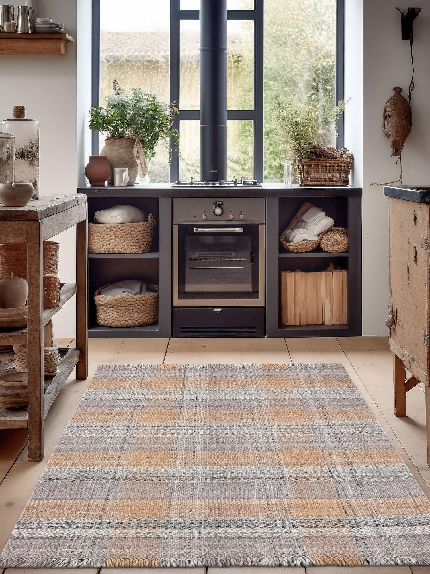 Washable Desert Gray 10' x 14' 1 Eco Plaid Indoor Outdoor Washable Rectangle Area Rug Easy to Clean Stain Resistant & Durable Weather Resistant for Patio, Deck, Terrace, Balcony, Porch 100% Recycled Plastic Bottles Carpet Mat for Sale at Rug Engine