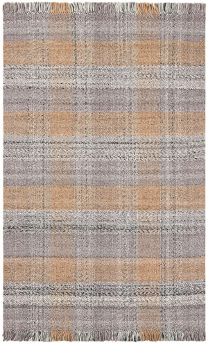 Desert Gray 5' 1 x 8' Eco Plaid Indoor Outdoor Washable Rectangle Rug