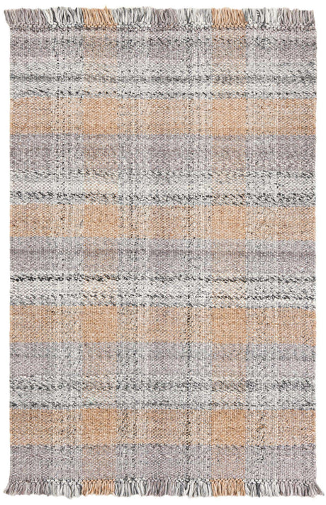 Desert Gray 4' 1 x 6' 1 Eco Plaid Indoor Outdoor Washable Rectangle Rug