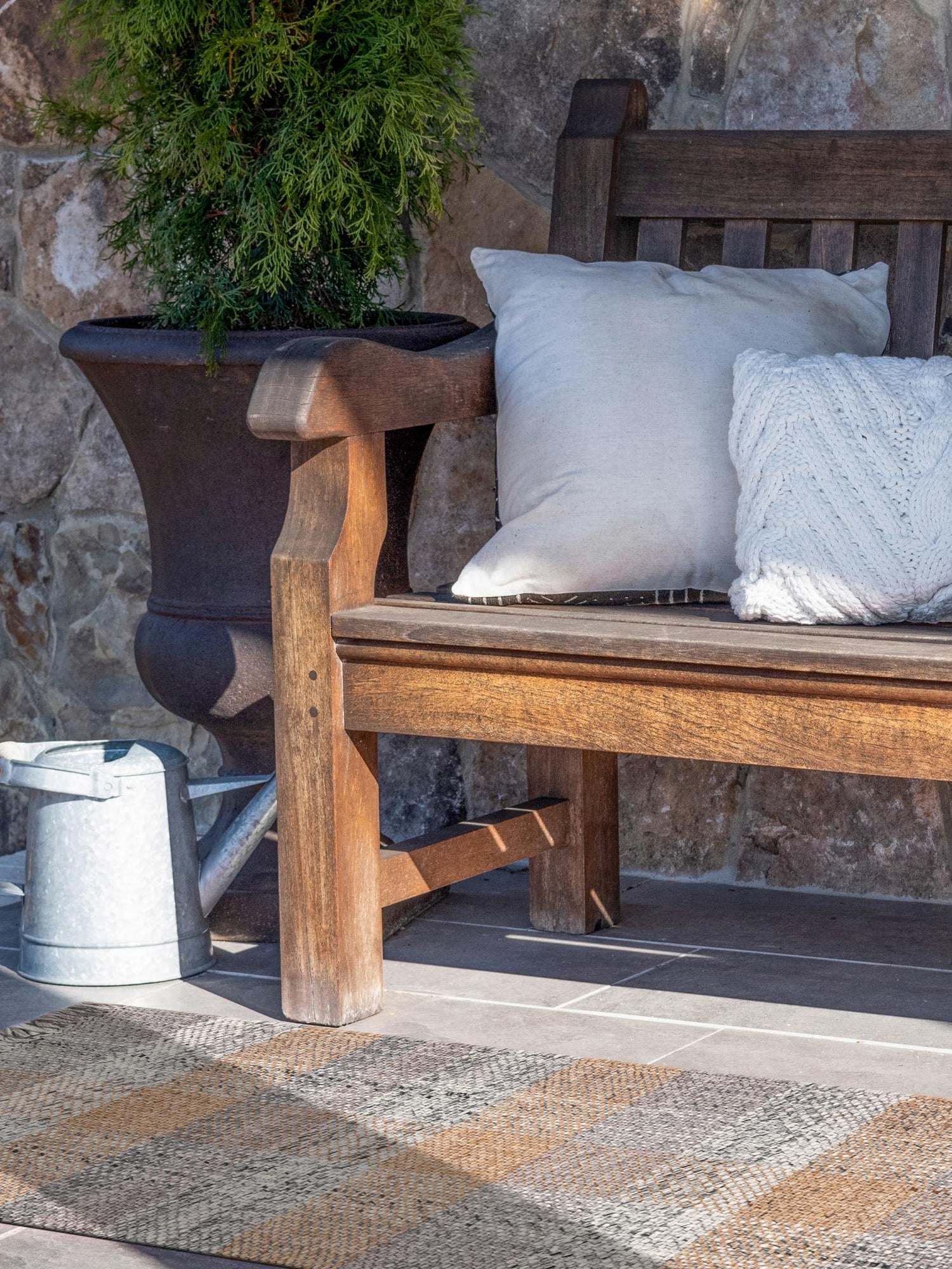 Washable Desert Gray 2' 7 x 10' Eco Plaid Indoor Outdoor Washable Runner Area Rug Easy to Clean Stain Resistant & Durable Weather Resistant for Patio, Deck, Terrace, Balcony, Porch 100% Recycled Plastic Bottles Carpet Mat for Sale at Rug Engine