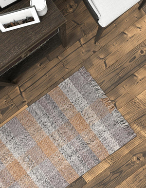 Washable Desert Gray 2' 7 x 10' Eco Plaid Indoor Outdoor Washable Runner Area Rug Easy to Clean Stain Resistant & Durable Weather Resistant for Patio, Deck, Terrace, Balcony, Porch 100% Recycled Plastic Bottles Carpet Mat for Sale at Rug Engine