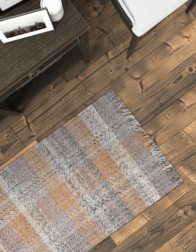 Washable Desert Gray 2' 7 x 10' Eco Plaid Indoor Outdoor Washable Runner Area Rug Easy to Clean Stain Resistant & Durable Weather Resistant for Patio, Deck, Terrace, Balcony, Porch 100% Recycled Plastic Bottles Carpet Mat for Sale at Rug Engine