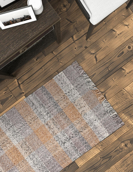 Washable Desert Gray 2' x 8' Eco Plaid Indoor Outdoor Washable Runner Area Rug Easy to Clean Stain Resistant & Durable Weather Resistant for Patio, Deck, Terrace, Balcony, Porch 100% Recycled Plastic Bottles Carpet Mat for Sale at Rug Engine