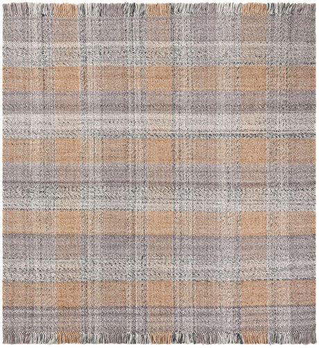 Washable Desert Gray 7' 10 x 7' 10 Eco Plaid Indoor Outdoor Washable Square Area Rug Easy to Clean Stain Resistant & Durable Weather Resistant for Patio, Deck, Terrace, Balcony, Porch 100% Recycled Plastic Bottles Carpet Mat for Sale at Rug Engine