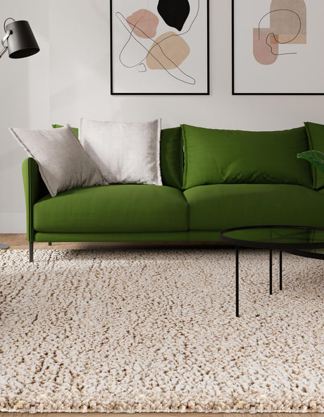 Taupe 5' 1 x 7' 1 Haka Deluxe Shag Rectangle Area Rug Thick Soft Touch Fluffy & Plush Shaggy Pile Hand Woven New Zealand Wool Carpet for Sale at Rug Engine