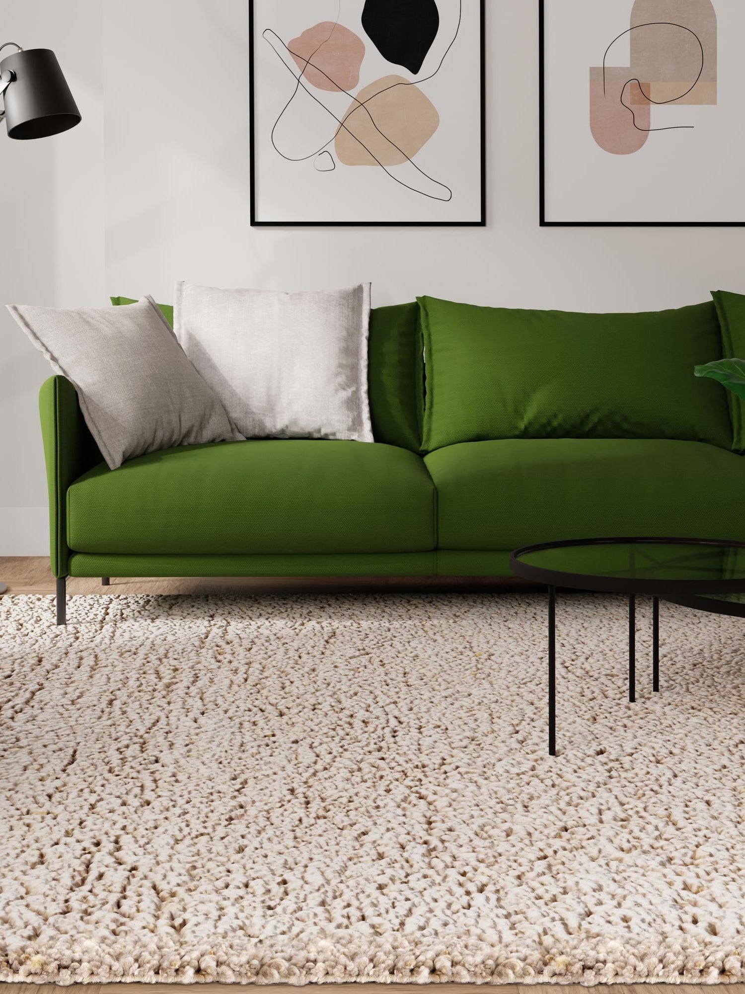 Taupe 6' 1 x 9' Haka Deluxe Shag Rectangle Area Rug Thick Soft Touch Fluffy & Plush Shaggy Pile Hand Woven New Zealand Wool Carpet for Sale at Rug Engine