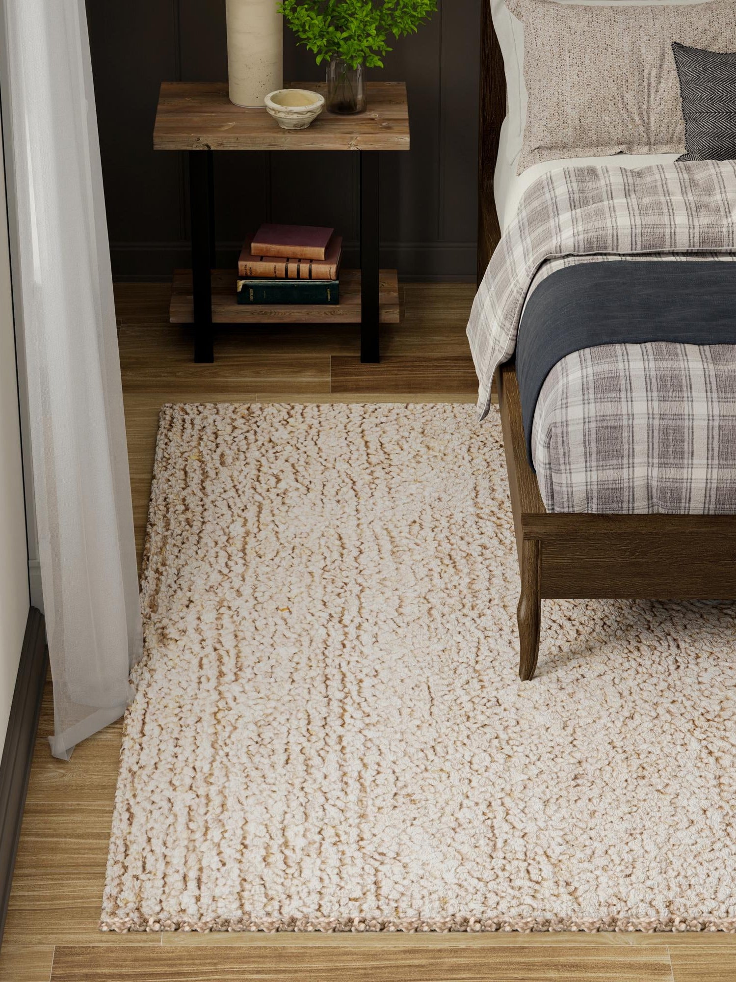 Taupe 5' 1 x 7' 1 Haka Deluxe Shag Rectangle Area Rug Thick Soft Touch Fluffy & Plush Shaggy Pile Hand Woven New Zealand Wool Carpet for Sale at Rug Engine
