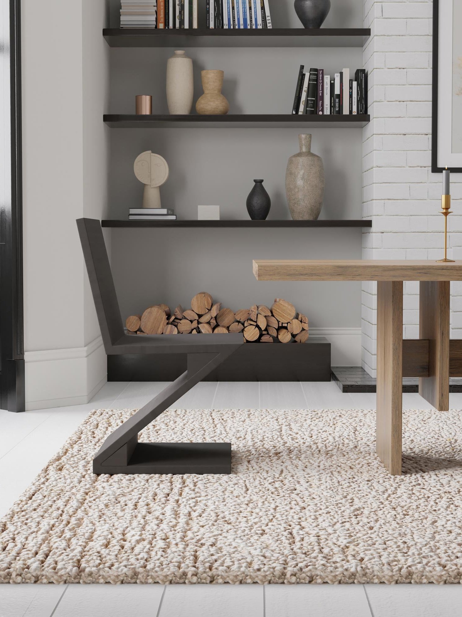 Taupe 6' 1 x 9' Haka Deluxe Shag Rectangle Area Rug Thick Soft Touch Fluffy & Plush Shaggy Pile Hand Woven New Zealand Wool Carpet for Sale at Rug Engine