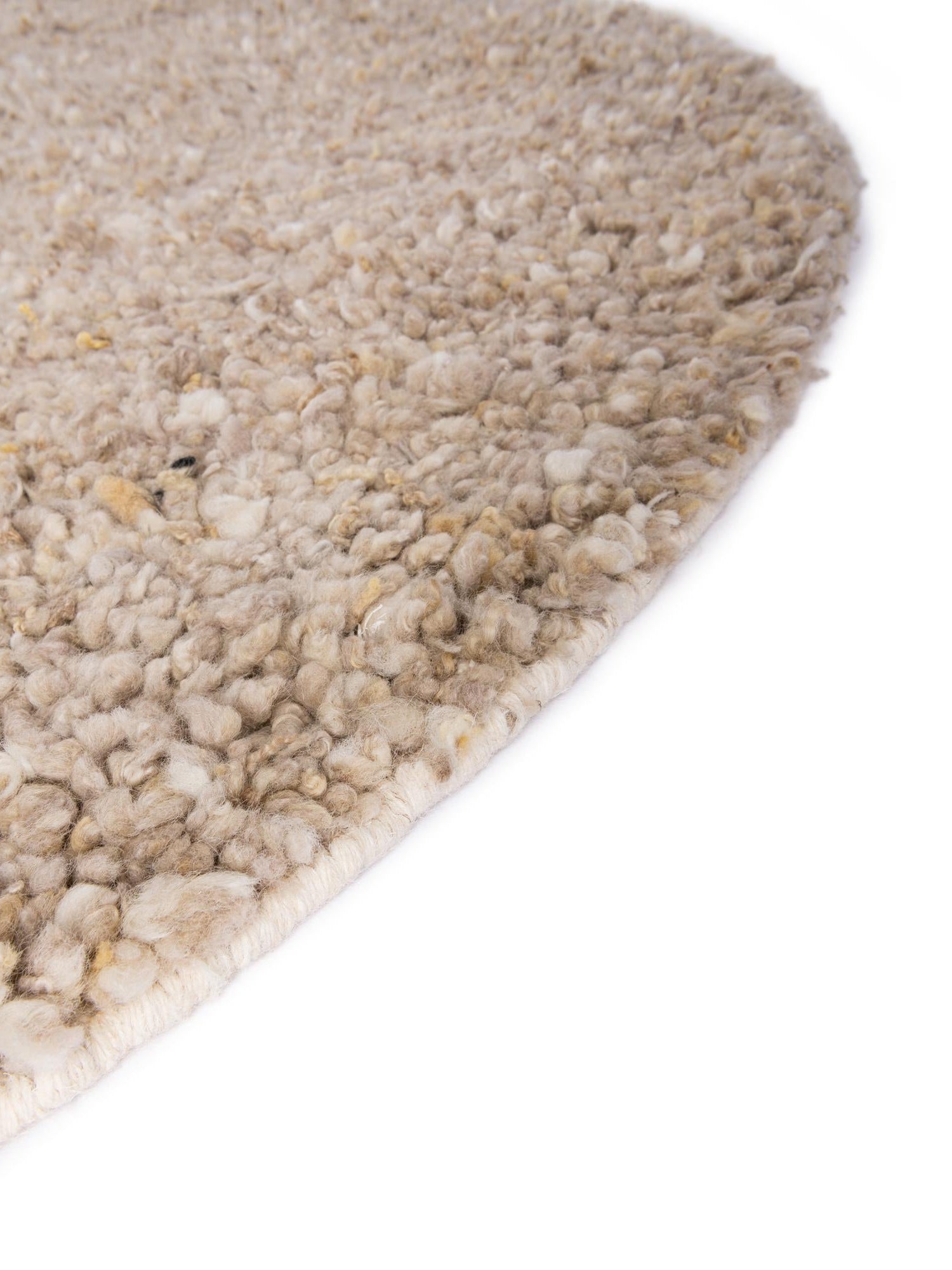 Taupe 10' x 10' Haka Deluxe Shag Round Area Rug Thick Soft Touch Fluffy & Plush Shaggy Pile Hand Woven New Zealand Wool Carpet for Sale at Rug Engine