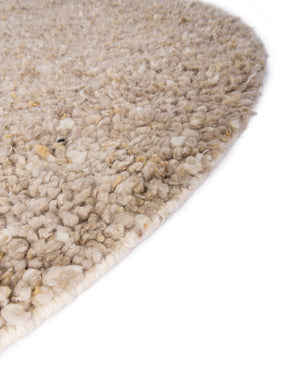 Taupe 4' 1 x 4' 1 Haka Deluxe Shag Round Area Rug Thick Soft Touch Fluffy & Plush Shaggy Pile Hand Woven New Zealand Wool Carpet for Sale at Rug Engine