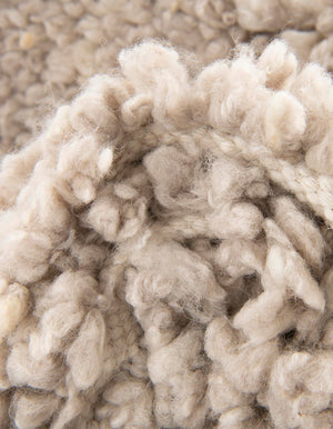 Taupe 4' 1 x 4' 1 Haka Deluxe Shag Round Area Rug Thick Soft Touch Fluffy & Plush Shaggy Pile Hand Woven New Zealand Wool Carpet for Sale at Rug Engine