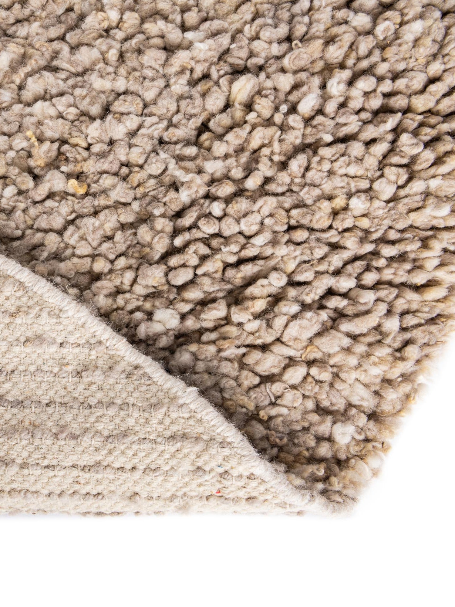 Taupe 3' 1 x 3' 1 Haka Deluxe Shag Round Area Rug Thick Soft Touch Fluffy & Plush Shaggy Pile Hand Woven New Zealand Wool Carpet for Sale at Rug Engine