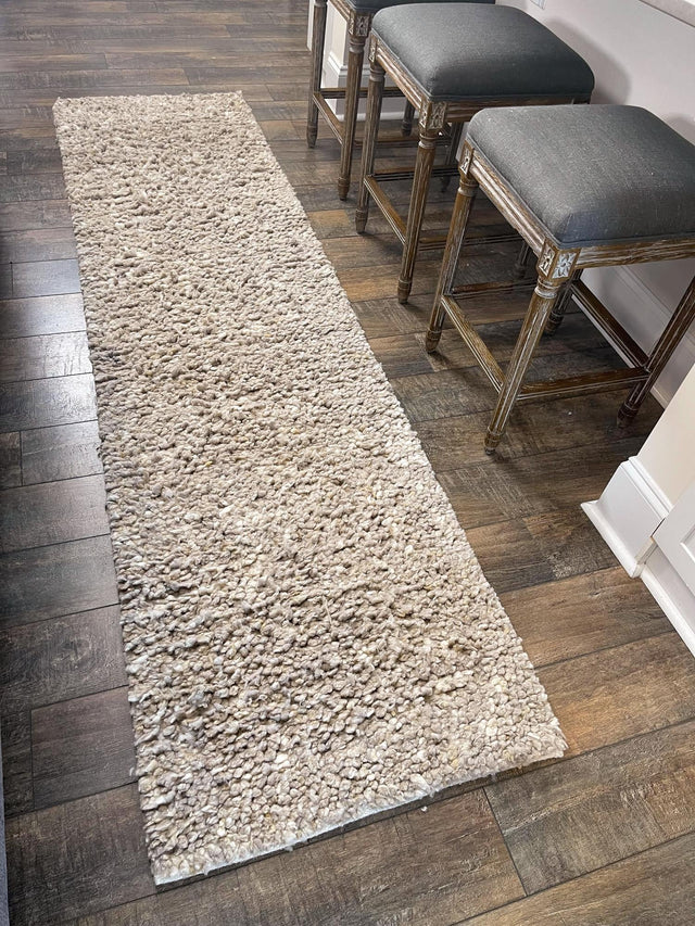 Taupe 2' x 4' 1 Haka Deluxe Shag Runner Area Rug Thick Soft Touch Fluffy & Plush Shaggy Pile Hand Woven New Zealand Wool Carpet for Sale at Rug Engine